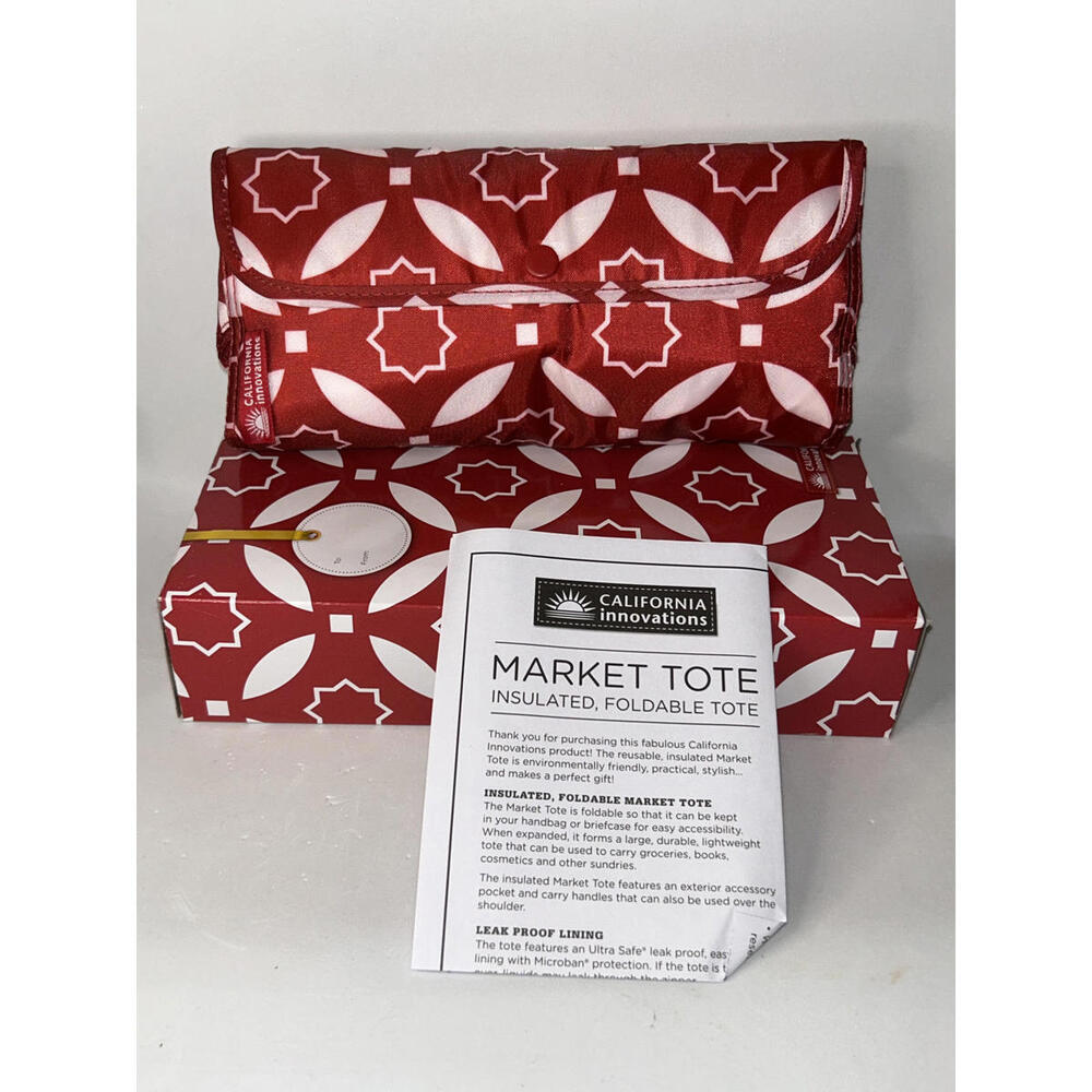 California Innovations Insulated Market Tote NEW Foldable 18.5"X6.2"X17.9"